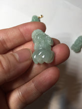 Load image into Gallery viewer, 100% natural type A sunny green jadeite jade 3D PiXiu (貔貅) pendant group AX150
