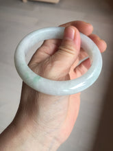 Load image into Gallery viewer, 56.8mm Certified Type A 100% Natural sunny green/white Jadeite Jade bangle BP50-3874