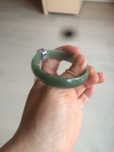 Load image into Gallery viewer, 51.6mm certified Type A 100% Natural oily dark green thin style Jadeite jade bangle AM73-2825