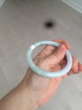 Load image into Gallery viewer, 57.6mm certificated Type A 100% Natural light green/dark green/purple slim round cut Jadeite Jade bangle BG53-2960
