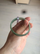 Load image into Gallery viewer, 51.6mm certified Type A 100% Natural oily dark green thin style Jadeite jade bangle AM73-2825