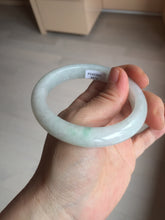 Load image into Gallery viewer, 56.8mm Certified Type A 100% Natural sunny green/white Jadeite Jade bangle BP50-3874