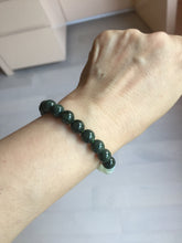 Load image into Gallery viewer, 7.6-8mm 100% natural white/black/blue/green/brown(Wuji, Mocui) jadeite jade beads bracelet BP148