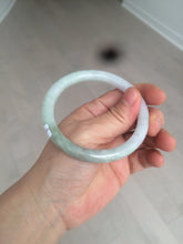Load image into Gallery viewer, 57.6mm certificated Type A 100% Natural light green/dark green/purple slim round cut Jadeite Jade bangle BG53-2960
