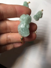 Load image into Gallery viewer, 100% natural type A sunny green jadeite jade 3D PiXiu (貔貅) pendant group AX150
