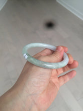 Load image into Gallery viewer, 57.6mm certificated Type A 100% Natural light green/dark green/purple slim round cut Jadeite Jade bangle BG53-2960