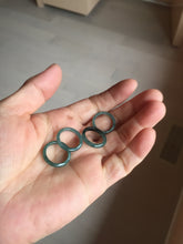 Load image into Gallery viewer, Size 1 3/4 (13.1mm) 100% natural type A icy watery green/blue/gray Guatemala jadeite jade band ring group AA107