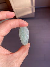 Load image into Gallery viewer, Certified type A 100% Natural icy watery green Jadeite Jade leaf pendant BH59-5-2611