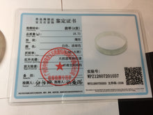 Load image into Gallery viewer, 53mm certified 100% natural Type A icy watery white light green gray (淡油青)Jadeite jade bangle PB268-1037