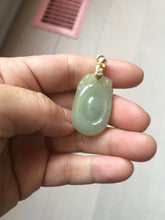 Load image into Gallery viewer, 100% Natural type A icy oily light green gray Jadeite Jade seashell (福贝) pendant F147
