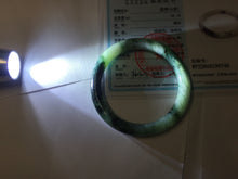 Load image into Gallery viewer, 55.7mm Certified Type A 100% Natural Dark Green Blue Gray Black Slim Moonlit Ink (水墨月色)Round Cut Jadeite Jade Bangle BS146-0748