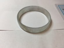 Load image into Gallery viewer, 53mm certified 100% natural Type A icy watery white light green gray (淡油青)Jadeite jade bangle PB268-1037