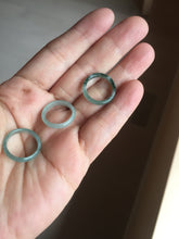 Load image into Gallery viewer, Size 2 3/4 (13.8mm) 100% natural type A icy watery green/blue/purple Guatemala jadeite jade band ring group AA104