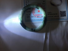 Load image into Gallery viewer, 55.7mm Certified Type A 100% Natural Dark Green Blue Gray Black Slim Moonlit Ink (水墨月色)Round Cut Jadeite Jade Bangle BS146-0748