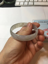 Load image into Gallery viewer, 53mm certified 100% natural Type A icy watery white light green gray (淡油青)Jadeite jade bangle PB268-1037