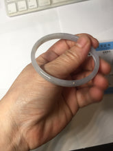 Load image into Gallery viewer, 50mm Certified Type A 100% Natural icy watery light purple white slim Jadeite Jade bangle PJ53-2054