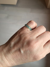 Load image into Gallery viewer, Size 2 3/4 (13.8mm) 100% natural type A icy watery green/blue/purple Guatemala jadeite jade band ring group AA104