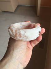 Load image into Gallery viewer, 51mm 100% natural pink red brown carved Phoenix and Peony (凤穿牡丹) Quartzite (Shetaicui jade) bangle SY126