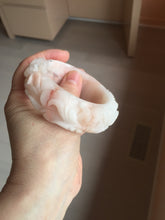 Load image into Gallery viewer, 51mm 100% natural pink red brown carved Phoenix and Peony (凤穿牡丹) Quartzite (Shetaicui jade) bangle SY126