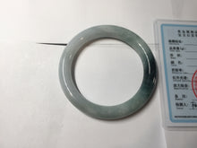 Load image into Gallery viewer, 57.8mm Certified Type A 100% Natural Dark Green Blue Gray Black Round Cut Jadeite Jade Bangle BS147-0754