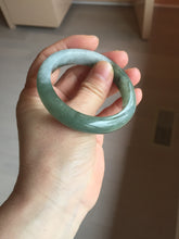 Load image into Gallery viewer, 50.5mm Certified type A 100% Natural icy watery oily dark green white Jadeite Jade bangle PB122-3460