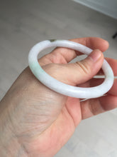 Load image into Gallery viewer, 55.8mm certified 100% natural white sunny green purple slim round cut jadeite jade bangle BL90-4666