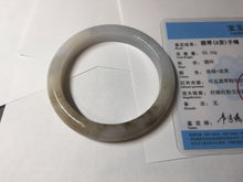 Load image into Gallery viewer, 57.2mm Certified Type A 100% Natural icy watery white purple black brown Jadeite Jade bangle H154-7049