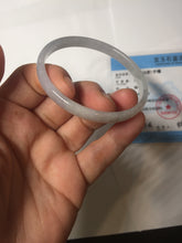 Load image into Gallery viewer, 50mm Certified Type A 100% Natural icy watery light purple white slim Jadeite Jade bangle PJ53-2054