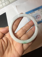Load image into Gallery viewer, 59.4mm certified Type A 100% Natural sunny green white light purple slim round cut Jadeite Jade bangle PH211-3198