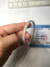 Load image into Gallery viewer, 50mm Certified Type A 100% Natural icy watery light purple white slim Jadeite Jade bangle PJ53-2054