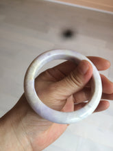 Load image into Gallery viewer, 56.1mm certified 100% natural icy light white/green/purple jadeite jade bangle AX9-0638