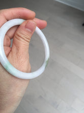 Load image into Gallery viewer, 55.8mm certified 100% natural white sunny green purple slim round cut jadeite jade bangle BL90-4666