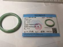Load image into Gallery viewer, 58.4mm Certified Type A 100% Natural sunny green gray Jadeite Jade bangle PA117-9894