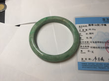 Load image into Gallery viewer, 58.4mm Certified Type A 100% Natural sunny green gray Jadeite Jade bangle PA117-9894
