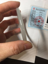 Load image into Gallery viewer, 58mm Certified 100% Natural icy watery white gray pink slim nephrite jade bangle HN135-9191