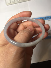 Load image into Gallery viewer, 50mm Certified Type A 100% Natural icy watery light purple white slim Jadeite Jade bangle PJ53-2054
