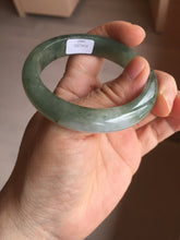 Load image into Gallery viewer, 50.5mm Certified type A 100% Natural icy watery oily dark green white Jadeite Jade bangle PB122-3460