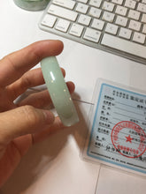 Load image into Gallery viewer, 51.5mm Certified type A 100% Natural light green thin Jadeite Jade bangle PB269-1039