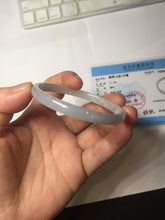 Load image into Gallery viewer, 50mm Certified Type A 100% Natural icy watery light purple white slim Jadeite Jade bangle PJ53-2054