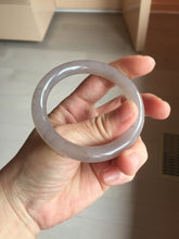 Load image into Gallery viewer, 52.6mm 100% natural light purple/pale pink/gray “Scattered Blossoms, 落英” Quartzite (Shetaicui jade) round cut bangle SY137