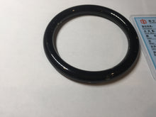 Load image into Gallery viewer, 58.4mm certified 100% Natural dark green/black meteorite round cut nephrite bangle HN134-0605
