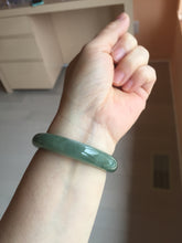 Load image into Gallery viewer, 50.5mm Certified type A 100% Natural icy watery oily dark green white Jadeite Jade bangle PB122-3460