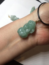 Load image into Gallery viewer, 100% natural type A sunny green jadeite jade 3D PiXiu (貔貅) pendant group AX150