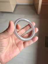 Load image into Gallery viewer, 52.6mm 100% natural light purple/pale pink/gray “Scattered Blossoms, 落英” Quartzite (Shetaicui jade) round cut bangle SY137
