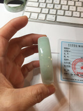Load image into Gallery viewer, 51.5mm Certified type A 100% Natural light green thin Jadeite Jade bangle PB269-1039