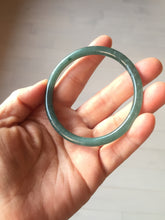 Load image into Gallery viewer, 56.3mm Certified Type A 100% Natural dark green/blue/gray with Guatemala slim round cut Jadeite bangle PH14-2352