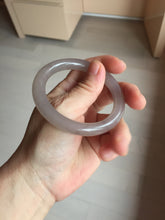 Load image into Gallery viewer, 52.6mm 100% natural light purple/pale pink/gray “Scattered Blossoms, 落英” Quartzite (Shetaicui jade) round cut bangle SY137