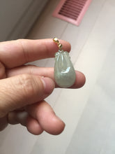 Load image into Gallery viewer, 100% Natural type A icy watery light green/gray Jadeite Jade seashell (福贝) pendant F150