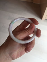 Load image into Gallery viewer, 55mm certified 100% natural white sunny green purple slim round cut jadeite jade bangle BL91-4675