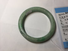 Load image into Gallery viewer, 58.4mm Certified Type A 100% Natural sunny green gray Jadeite Jade bangle PA119-9890